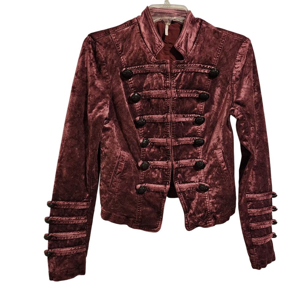 Free People Velvety Military Jacket Purple Size XS